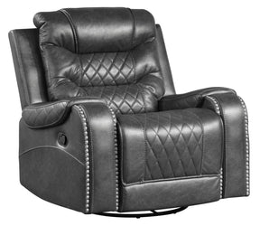 Homelegance Furniture Putnam Swivel Glider Reclining Chair in Gray 9405GY-1 - Half Price Furniture