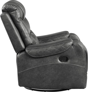 Homelegance Furniture Putnam Swivel Glider Reclining Chair in Gray 9405GY-1 - Half Price Furniture