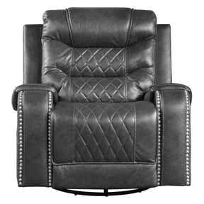 Homelegance Furniture Putnam Swivel Glider Reclining Chair in Gray 9405GY-1 Half Price Furniture