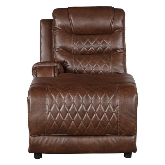 Homelegance Furniture Putnam Power Left Side Reclining Chaise with USB Port in Brown 9405BR-LCPW Half Price Furniture