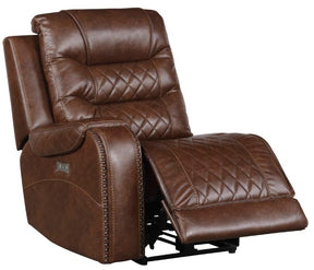 Homelegance Furniture Putnam Power Left Side Reclining Chair with USB Port in Brown 9405BR-LRPW Half Price Furniture