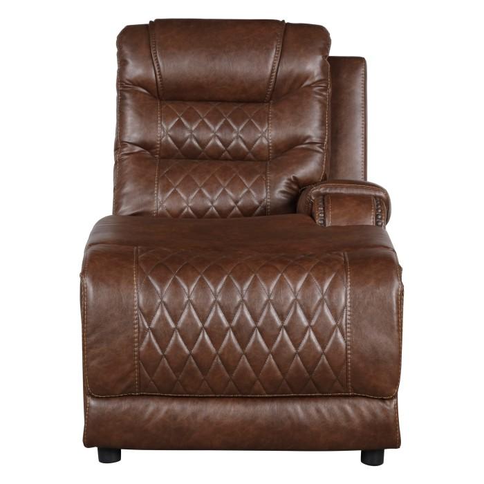 Homelegance Furniture Putnam Power Right Side Reclining Chaise with USB Port in Brown 9405BR-RCPW Half Price Furniture