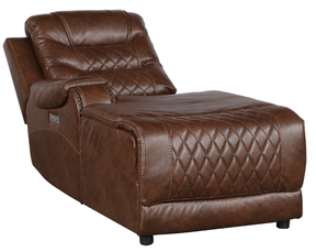 Homelegance Furniture Putnam Power Left Side Reclining Chaise with USB Port in Brown 9405BR-LCPW - Half Price Furniture