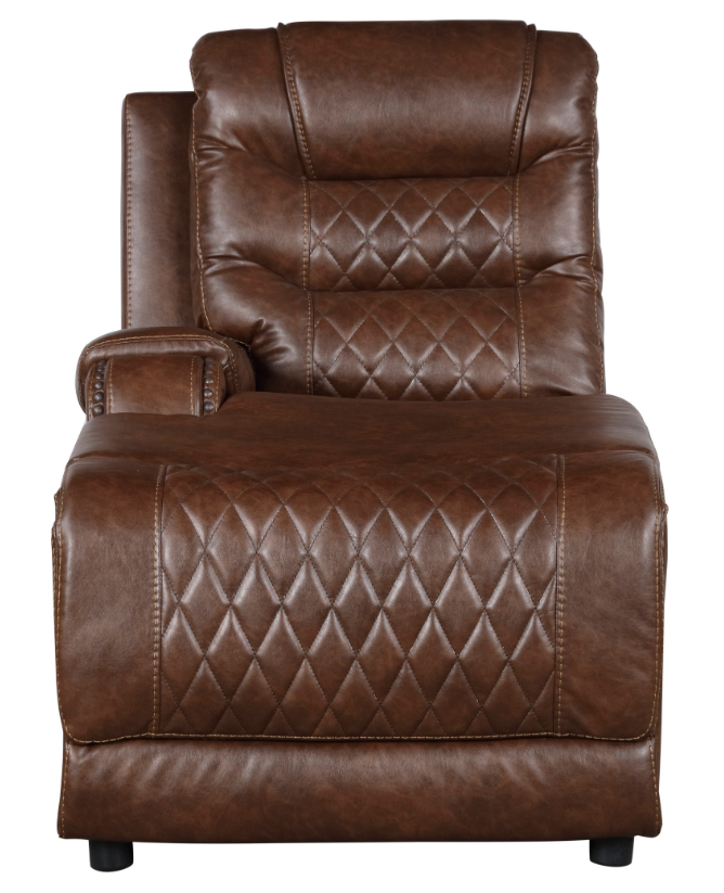 Homelegance Furniture Putnam Power Left Side Reclining Chaise with USB Port in Brown 9405BR-LCPW - Half Price Furniture