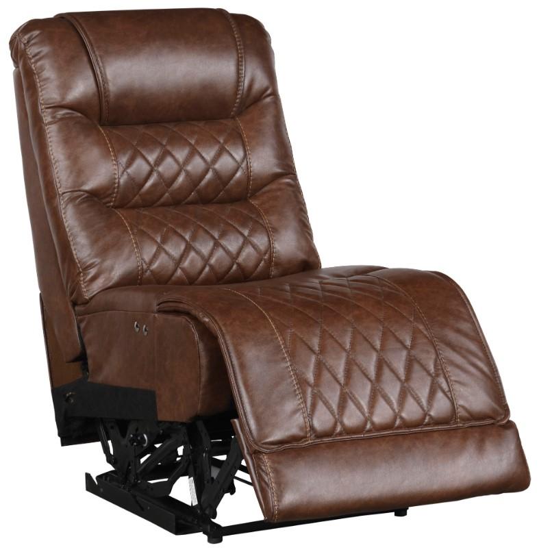 Homelegance Furniture Putnam Power Armless Reclining Chair in Brown 9405BR-ARPW - Half Price Furniture