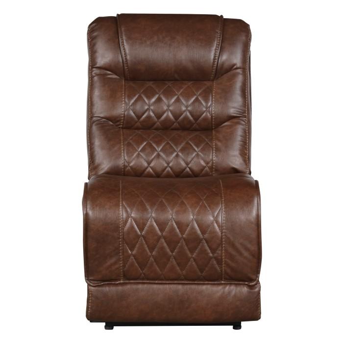 Homelegance Furniture Putnam Power Armless Reclining Chair in Brown 9405BR-ARPW Half Price Furniture