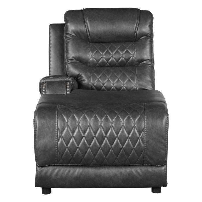 Homelegance Furniture Putnam Power Left Side Reclining Chaise with USB Port in Gray 9405GY-LCPW Half Price Furniture