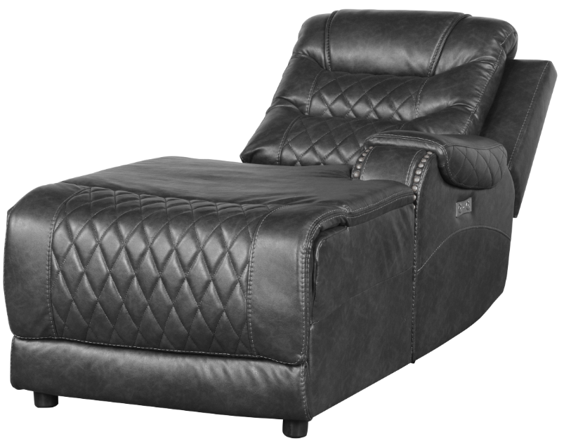 Homelegance Furniture Putnam Power Right Side Reclining Chaise with USB Port in Gray 9405GY-RCPW - Half Price Furniture