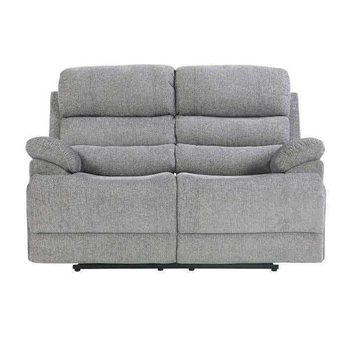 Homelegance Furniture Sherbrook Double Reclining Loveseat in Gray Half Price Furniture