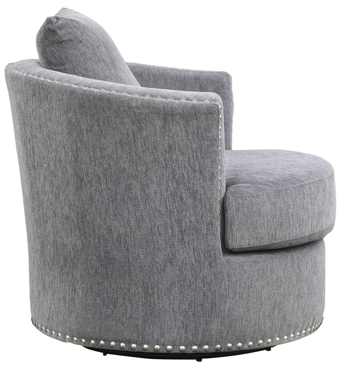 Homelegance Furniture Morelia Swivel Chair in Dark Gray 9468DG-1 - Half Price Furniture