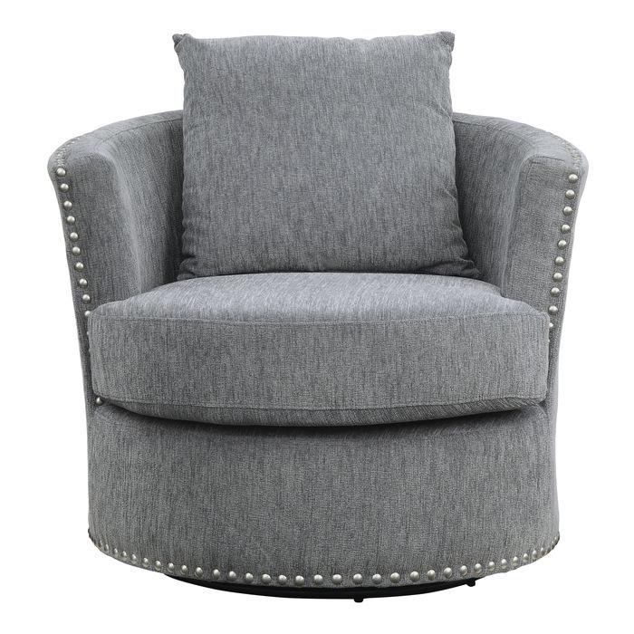 Homelegance Furniture Morelia Swivel Chair in Dark Gray 9468DG-1 Half Price Furniture