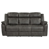 Homelegance Furniture Centeroak Double Reclining Sofa in Gray 9479BRG-3 Half Price Furniture