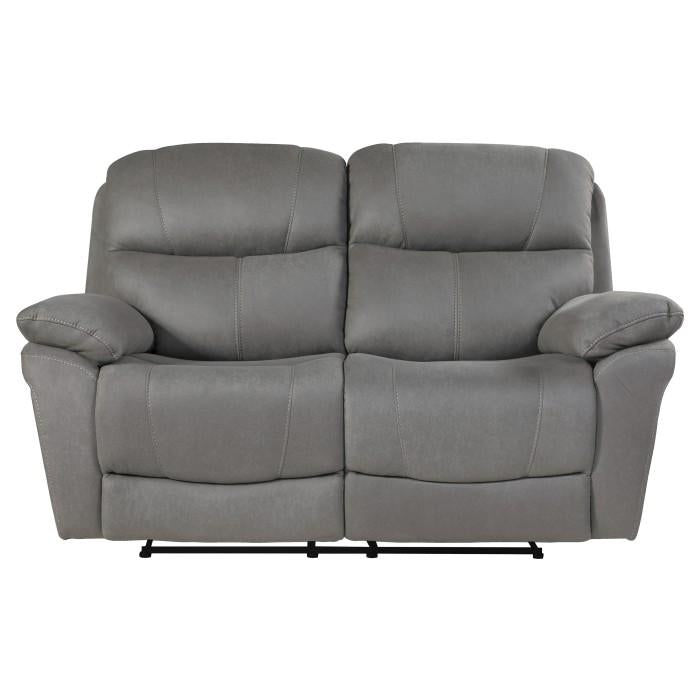 Homelegance Furniture Longvale Double Reclining Loveseat with Power Headrests Half Price Furniture