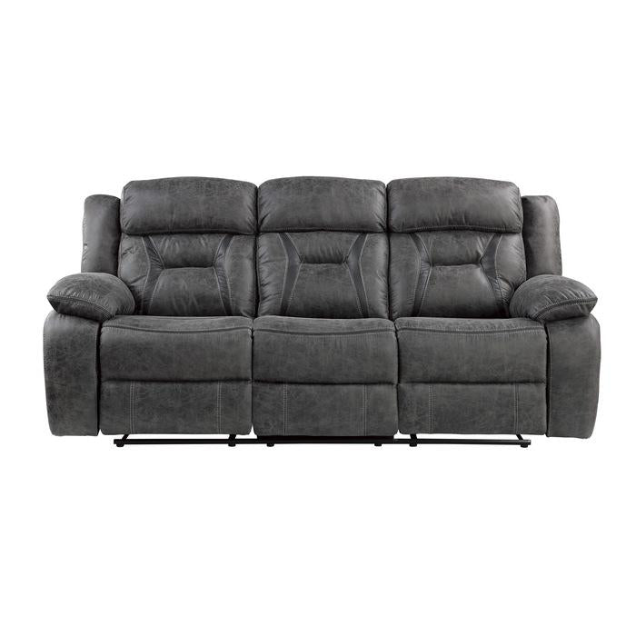 Homelegance Furniture Madrona Hill Double Reclining Sofa in Gray 9989GY-3 Half Price Furniture