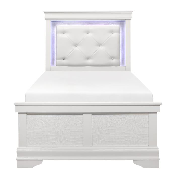 Lana (2) Twin Bed with LED Lighting Half Price Furniture