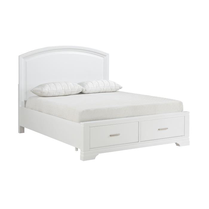 1520WH-1*-Bedroom (3) Queen Platform Bed with Footboard Storage - Half Price Furniture