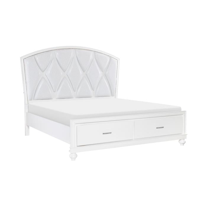 Aria (3) California King Platform Bed with Footboard Storage - Half Price Furniture