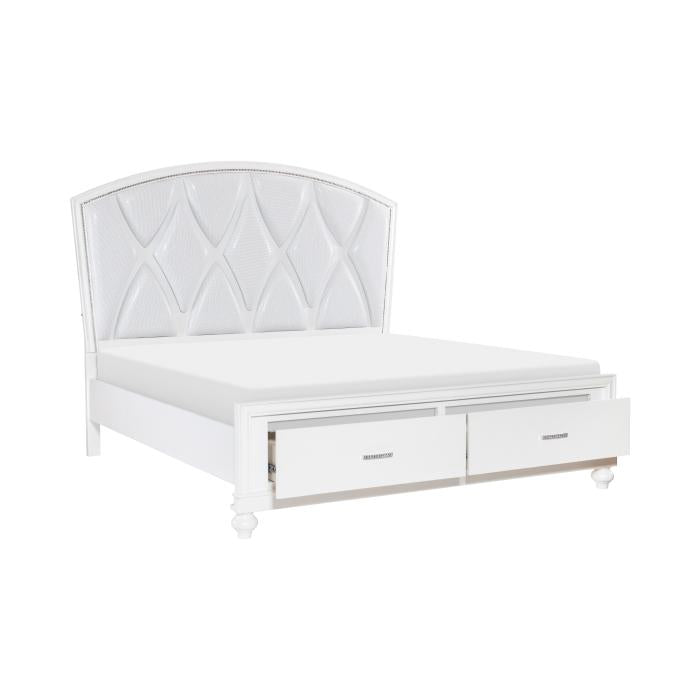 Aria (3) California King Platform Bed with Footboard Storage - Half Price Furniture