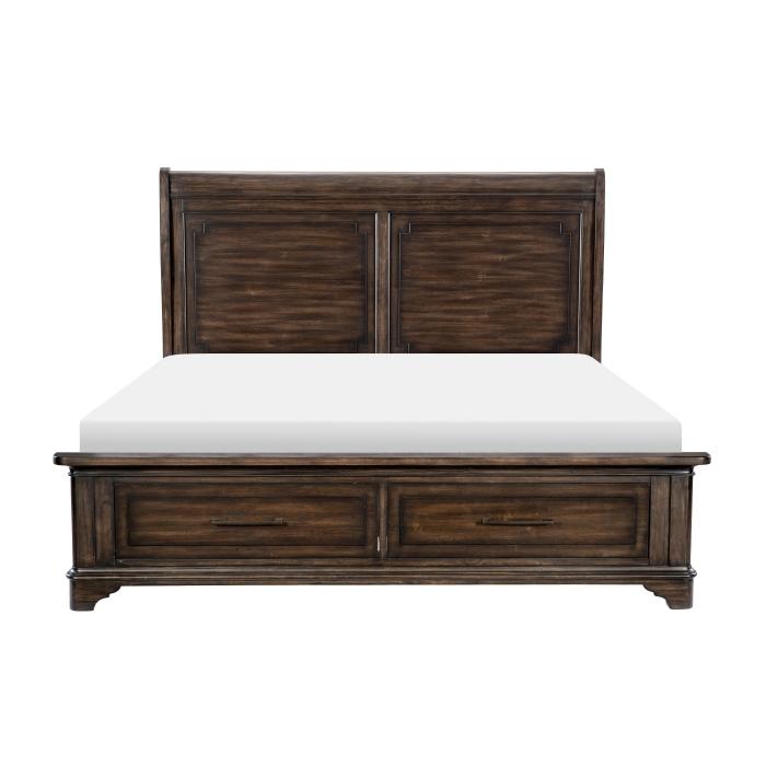 Boone (3) California King Platform Bed with Footboard Storage Half Price Furniture