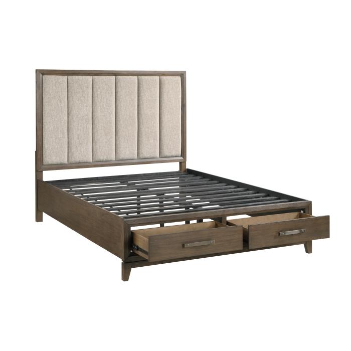 Cambridge (3) California King Platform Bed with Footboard Storage - Half Price Furniture