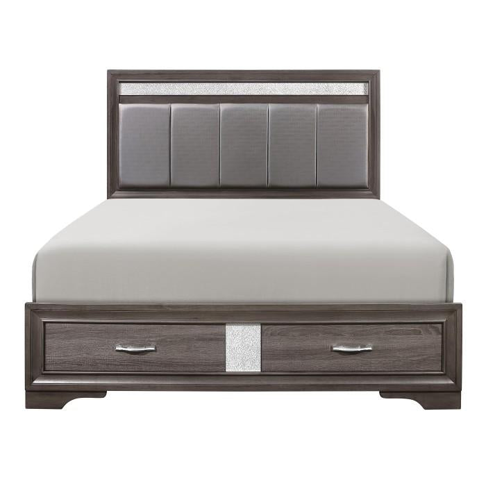 Luster (3) California King Platform Bed with Footboard Storage Half Price Furniture