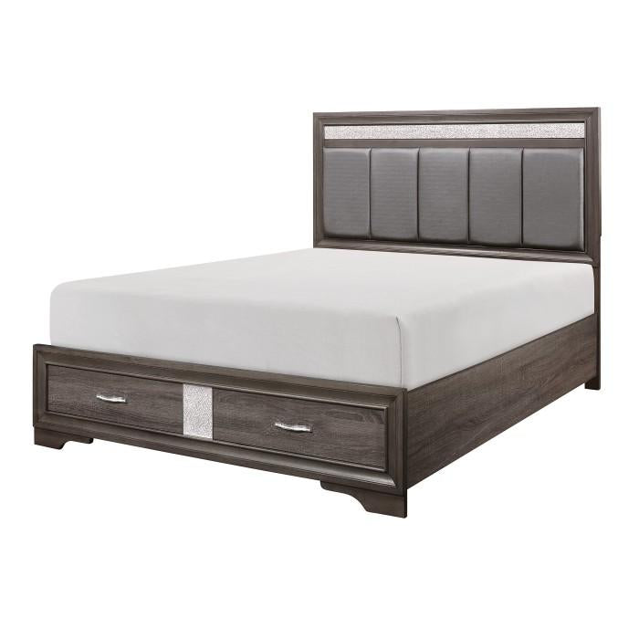 Luster (3) California King Platform Bed with Footboard Storage - Half Price Furniture