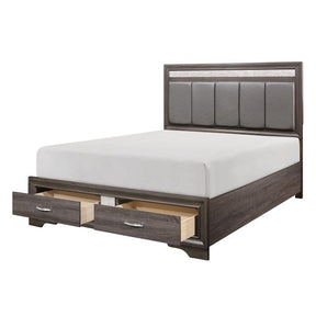 Luster (3) California King Platform Bed with Footboard Storage - Half Price Furniture