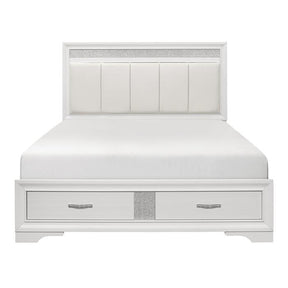 Luster (3) California King Platform Bed with Footboard Storage - Half Price Furniture