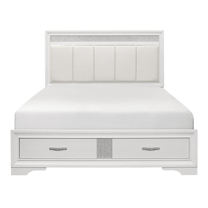 Luster (3) California King Platform Bed with Footboard Storage - Half Price Furniture