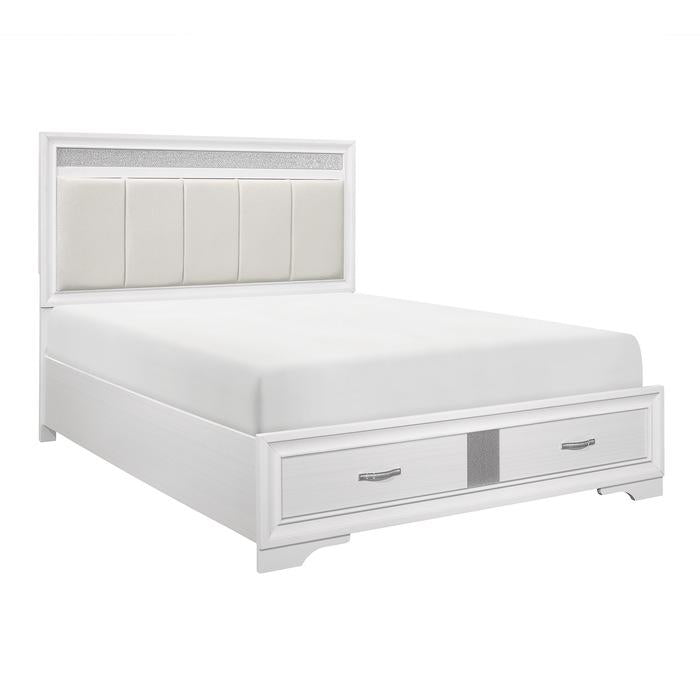 Luster (3) California King Platform Bed with Footboard Storage - Half Price Furniture