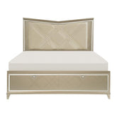 Bijou (3) California King Platform Bed with LED Lighting and Footboard Storage Half Price Furniture