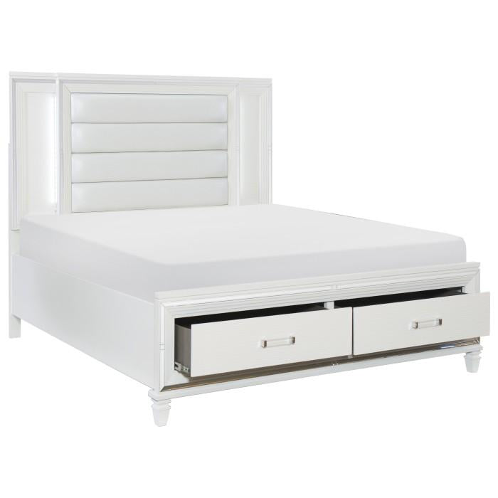 Tamsin (3) California King Platform Bed with LED Lighting and Footboard Storage - Half Price Furniture