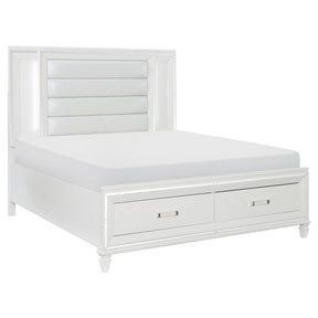 Tamsin (3) California King Platform Bed with LED Lighting and Footboard Storage - Half Price Furniture