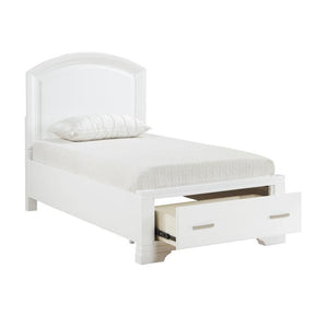 1520WHT-1*-Youth (3) Twin Platform Bed with Footboard Storage - Half Price Furniture