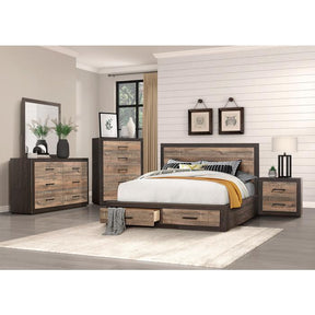 Miter (3)California King Platform Bed with Footboard Storage - Half Price Furniture