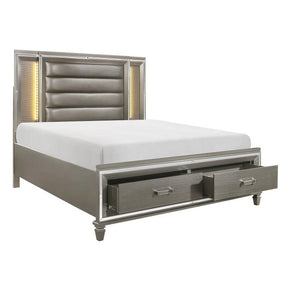 Tamsin (3)California King Platform Bed with Footboard Storage, LED Lighting - Half Price Furniture