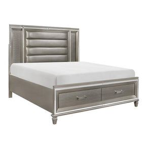 Tamsin (3)California King Platform Bed with Footboard Storage, LED Lighting - Half Price Furniture