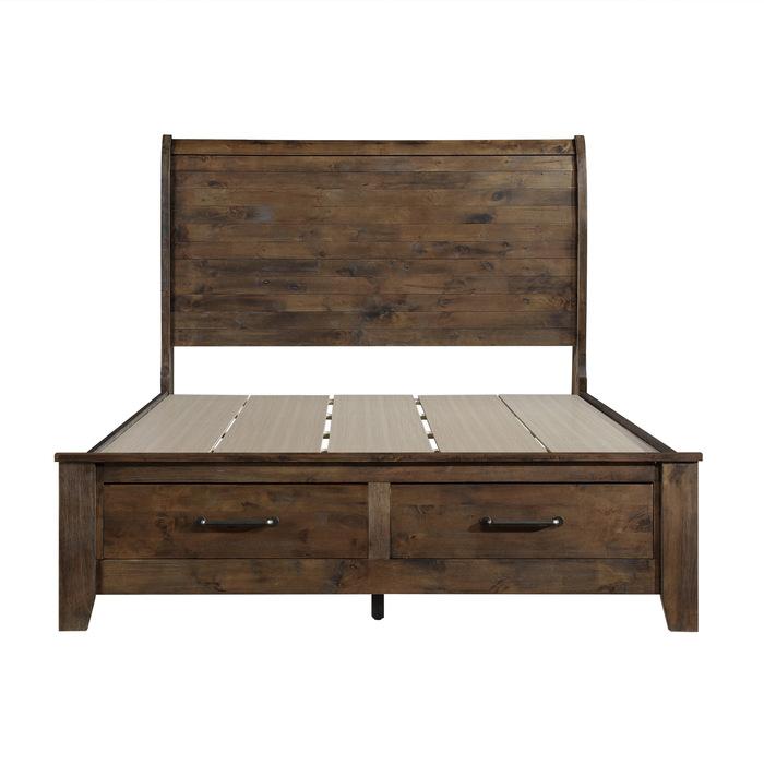 Jerrick (3)California King Sleigh Platform Bed with Footboard Storage - Half Price Furniture