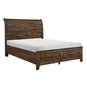 Jerrick (3)California King Sleigh Platform Bed with Footboard Storage - Half Price Furniture