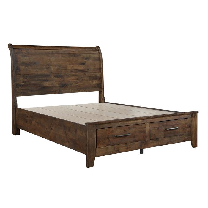 Jerrick (3)California King Sleigh Platform Bed with Footboard Storage - Half Price Furniture