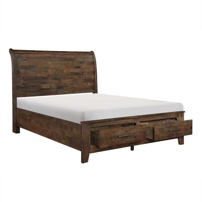 Jerrick (3)California King Sleigh Platform Bed with Footboard Storage - Half Price Furniture