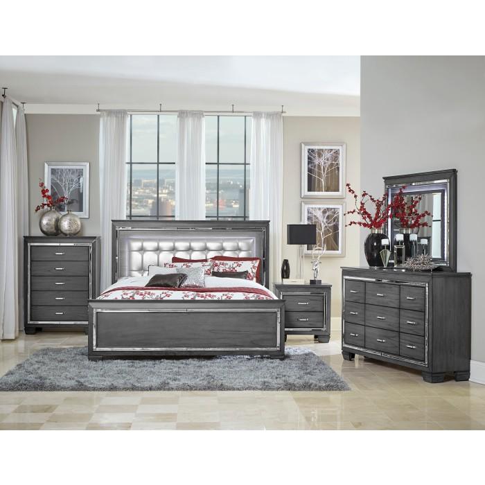 Allura (3)Eastern King Bed, LED Lighting - Half Price Furniture