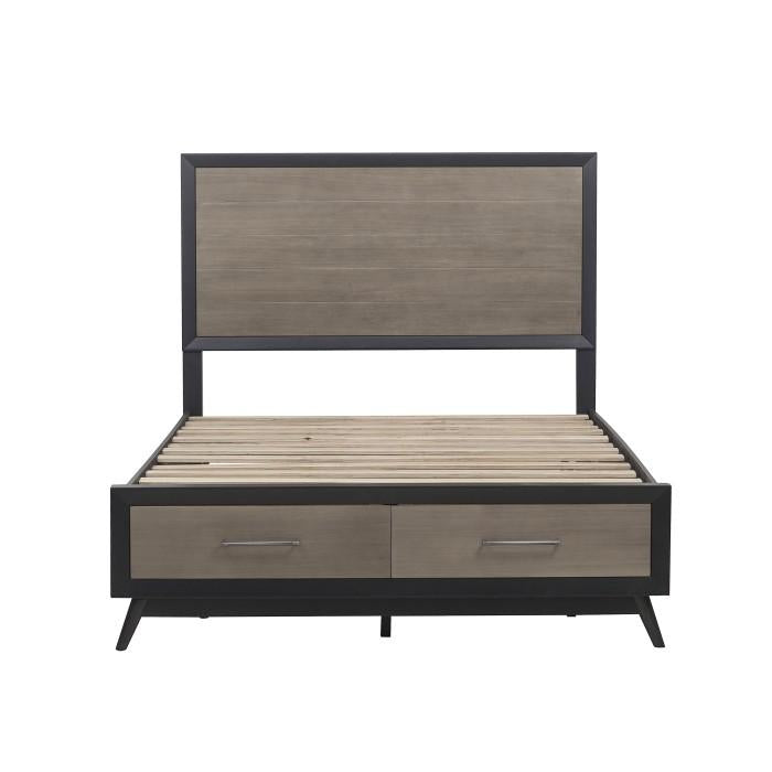 Raku (3)California King Platform Bed with Footboard Storage - Half Price Furniture