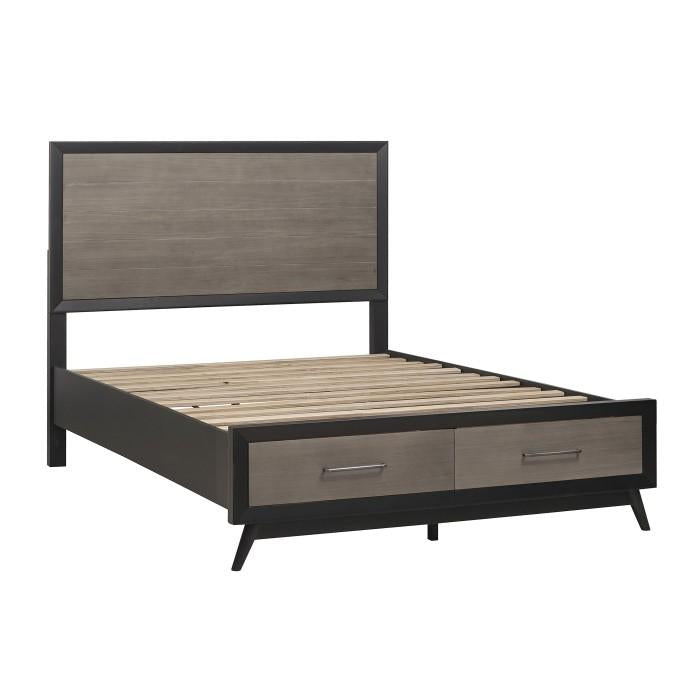 Raku (3)California King Platform Bed with Footboard Storage - Half Price Furniture