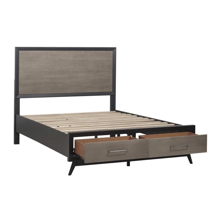 Raku (3)California King Platform Bed with Footboard Storage - Half Price Furniture