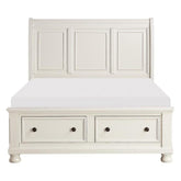 Homelegance Laurelin Queen Sleigh Platform Storage Bed in White 1714W-1 Half Price Furniture