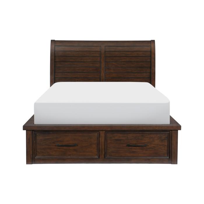 Logandale (4) California King Platform Bed with Footboard Storage Half Price Furniture