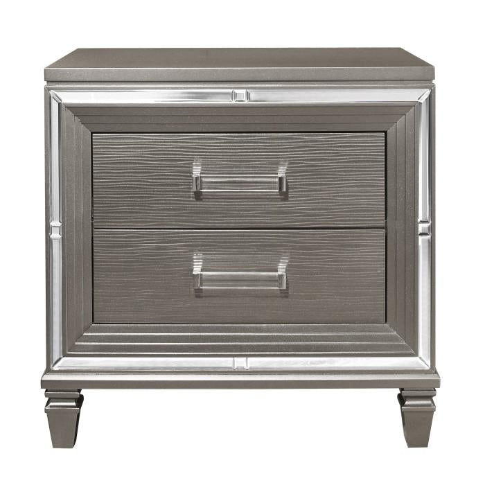 Homelegance Tamsin Nightstand in Silver Grey Metallic 1616-4 Half Price Furniture