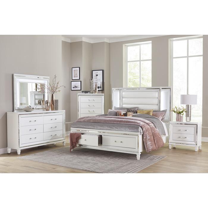 Tamsin (3) California King Platform Bed with LED Lighting and Footboard Storage - Half Price Furniture