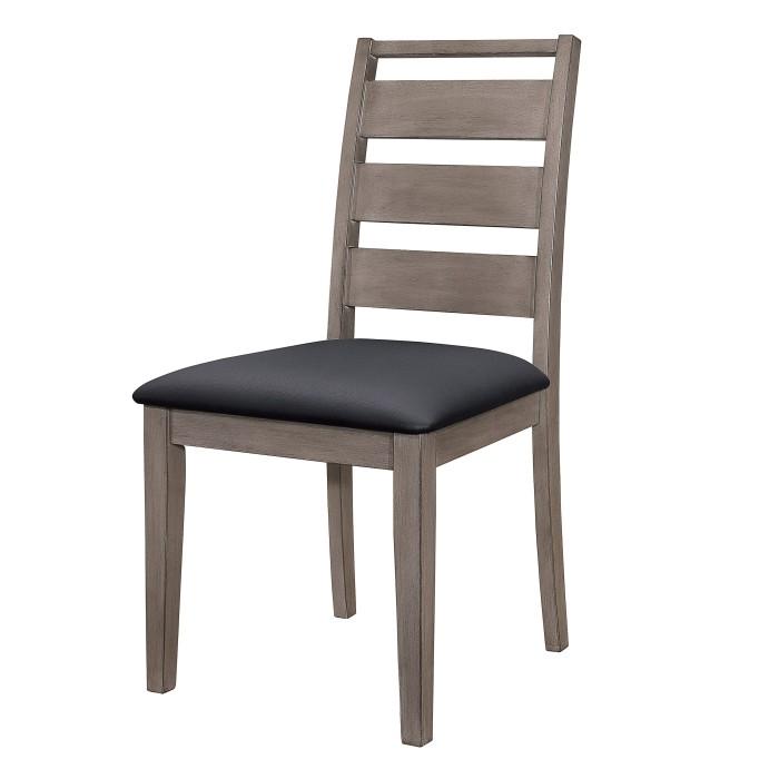 Woodrow Side Chair, Black PU - Half Price Furniture